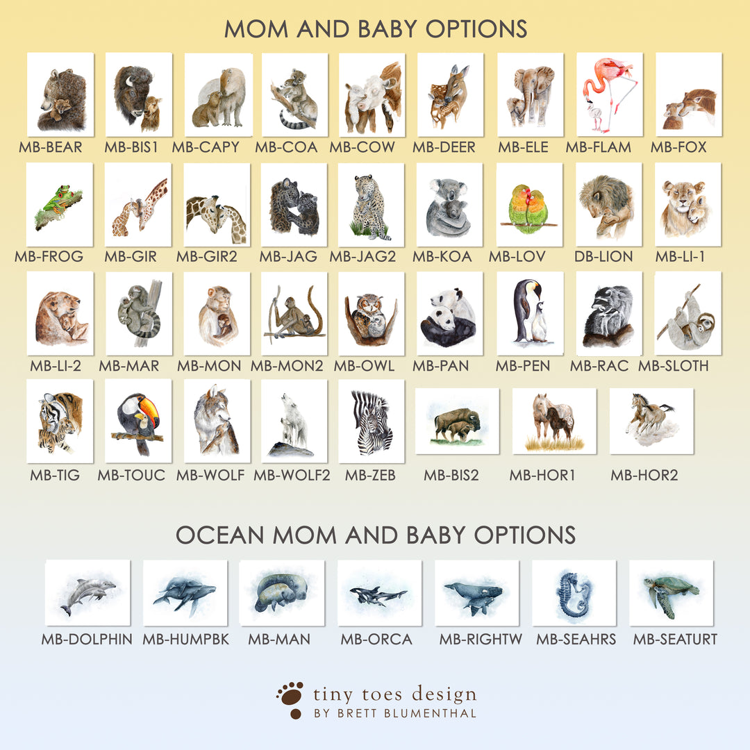 Mom and Baby Animal Art Options