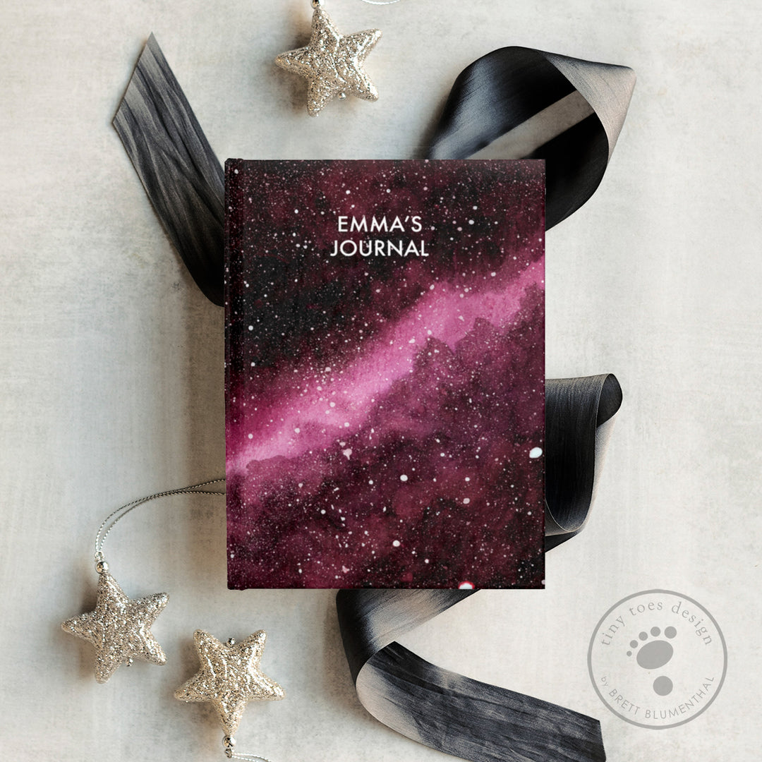 Abstract Nebula Pink Personalized Journal | Space Notebook – Tiny