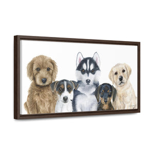 Framed Canvas Puppy Nursery Decor