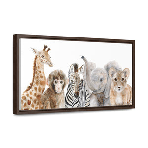 Framed Canvas Safari Baby Art