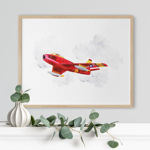 Vintage Sabre Airplane Illustration
