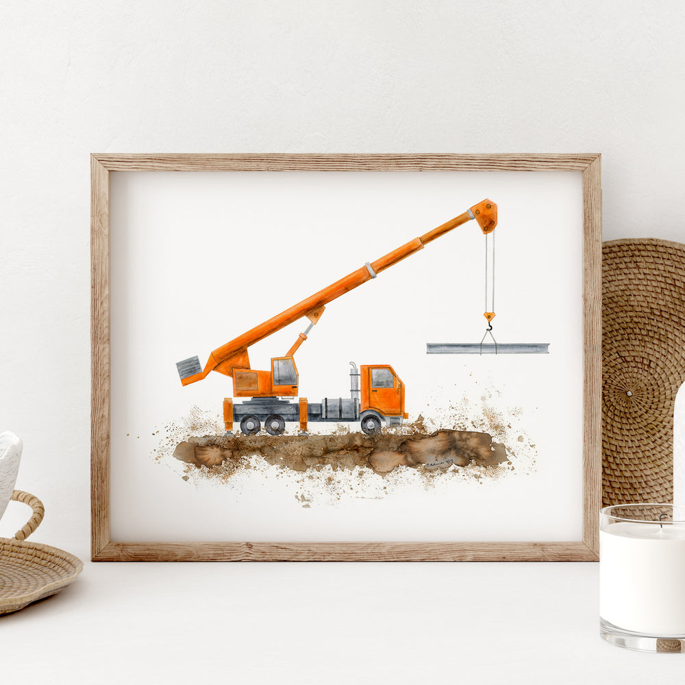 Crane Truck Wall Print