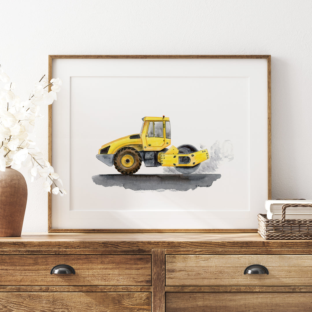 Yellow Steam Roller Illustration