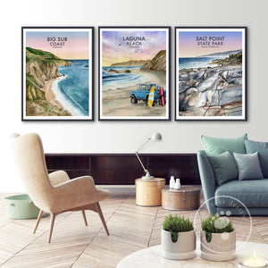 Affiche Laguna Beach - Impression de voyage aquarelle