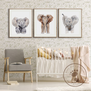 Elephant Nursery Print Set
