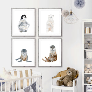 Arctic Baby Animal Nursery Art