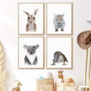 Australian Baby Animal Print Set of 4