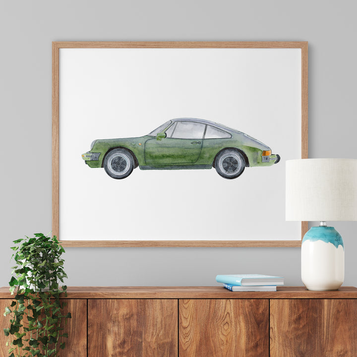 Green Porsche Illustration