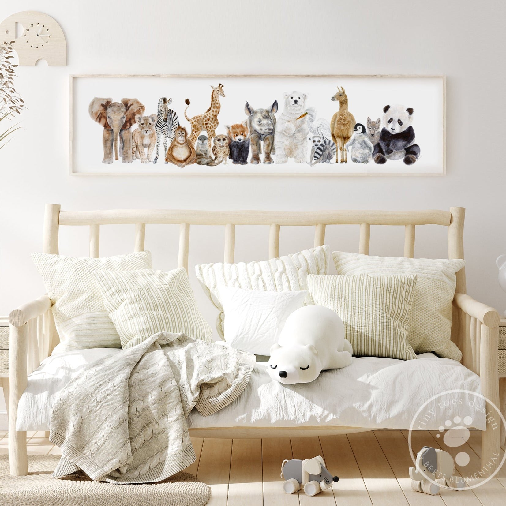 Baby Animal Grouping Nursery Decor Zoo Baby Animal Print Tiny Toes Design