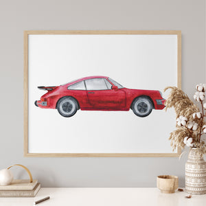 Red Porsche Nursery Art