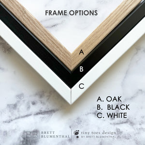 a white marble table with a black and white frame