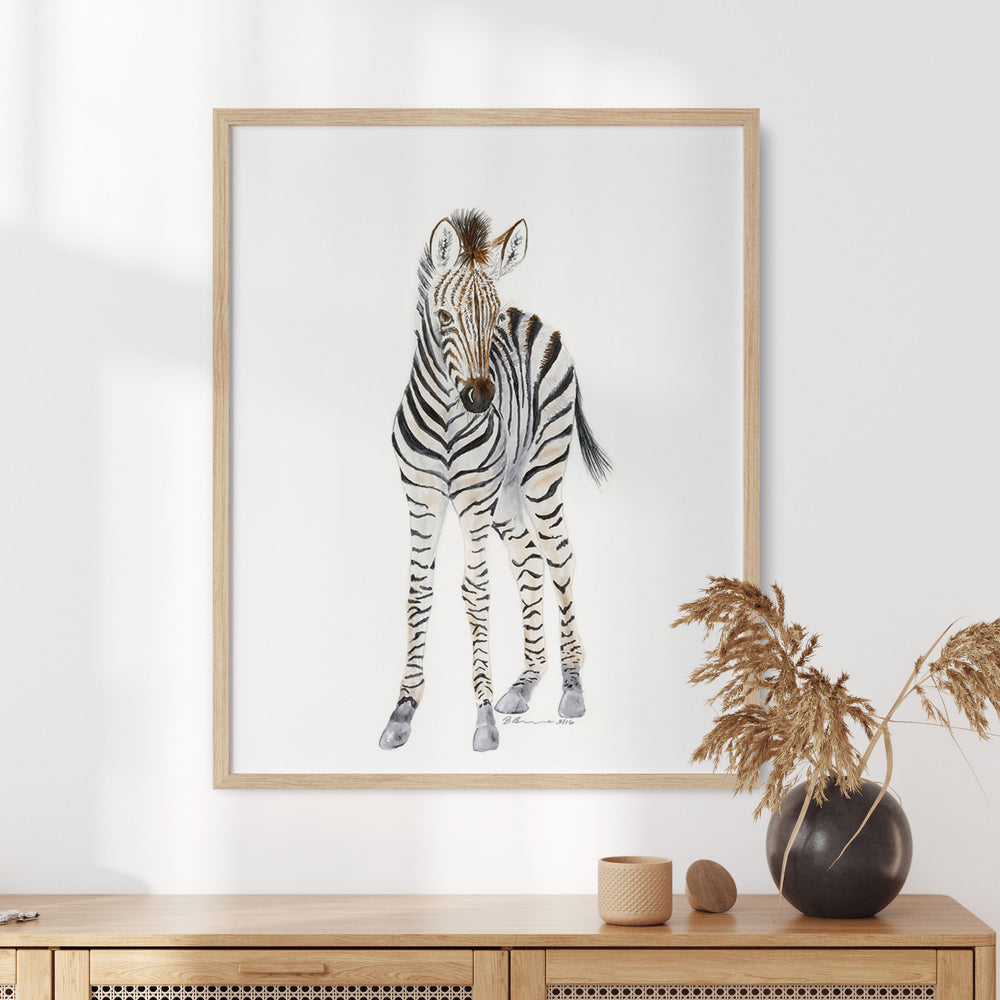 Baby Zebra Watercolor Print