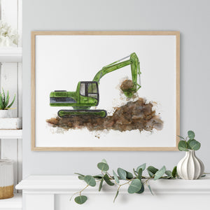 Excavator Truck Print