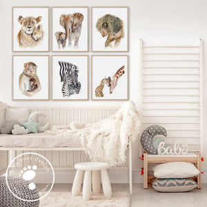 Parent and Baby Animal Nursery Decor