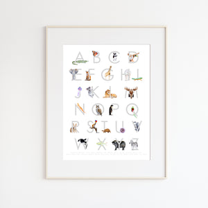 animal alphabet print