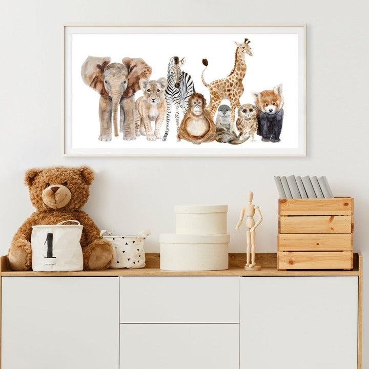 Baby Zoo Animal Playroom Wall Art