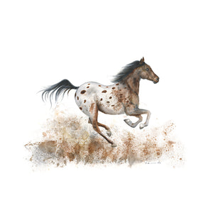 Galloping Appaloosa Horse Watercolor Print - Brett Blumenthal | Tiny Toes Design