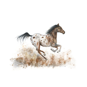 Galloping Appaloosa Horse Watercolor Print