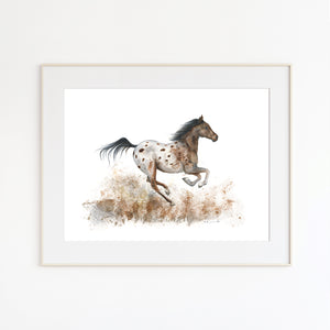 Galloping Appaloosa Horse Watercolor Print - Brett Blumenthal | Tiny Toes Design