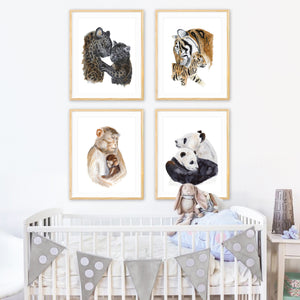 Mom and Baby Jungle Animal Wall Art