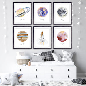 Space Shuttle Illustration - Space Kid's Decor - Brett Blumenthal | Tiny Toes Design