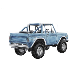 Gray Blue Ford Bronco Art