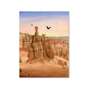 Hoodoos in Bryce Canyon National Park Watercolor