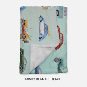 Vintage Car Minky Blanket 