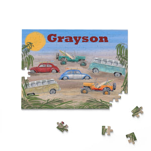 Personalized Vintage Car Puzzle for Little Boy
