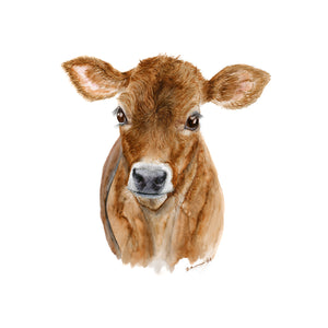 Baby Dairy Cow Watercolor Print