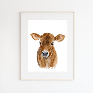 Brown Cow Nursery Print