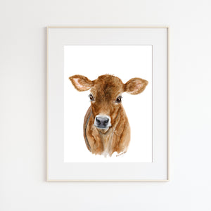 Brown Cow Nursery Print