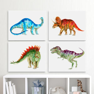 Set of 4 Dinosaur Canvas Prints