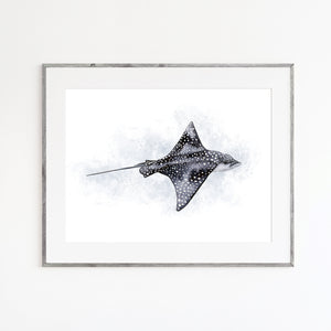 Eagle Ray Watercolor Art