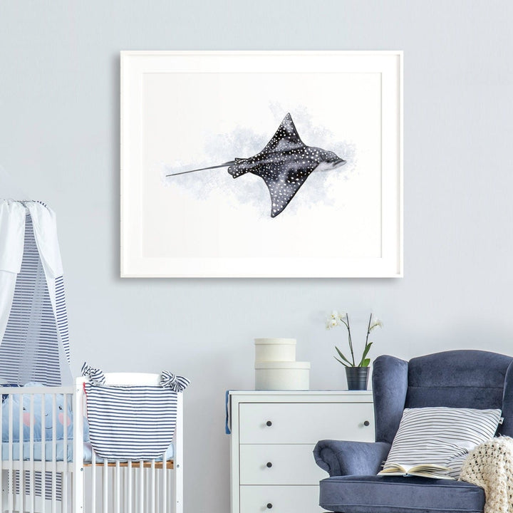Eagle Ray Watercolor Print