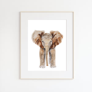 Baby Elephant Portrait - Safari Nursery Decor