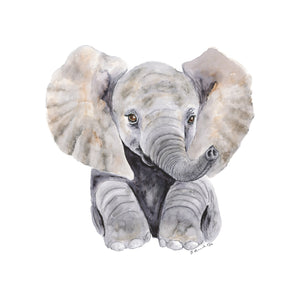 Sitting Baby Elephant Portrait