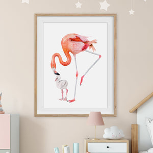 Mom and Baby Flamingo Nursery Decor
