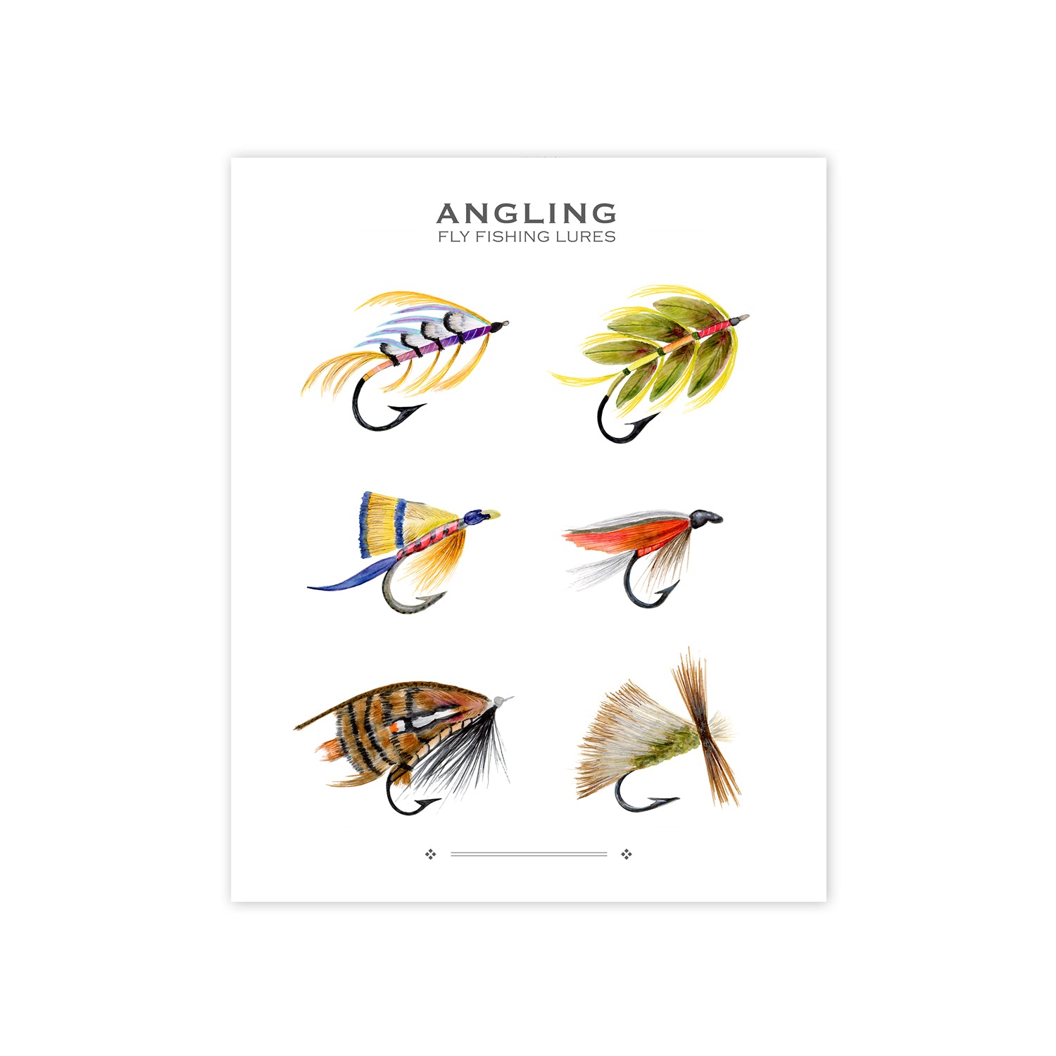 Fly Fishing Lures Art Print, Brett Blumenthal