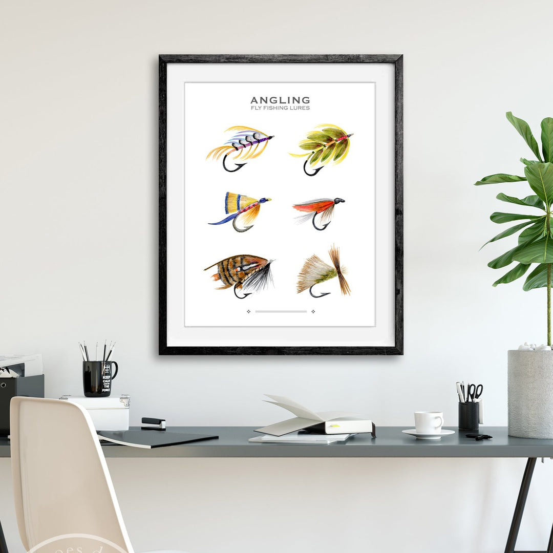 Fly Fishing Lures Art Print - Brett Blumenthal | Tiny Toes Design