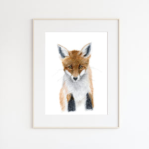 Baby Fox Watercolor Portrait