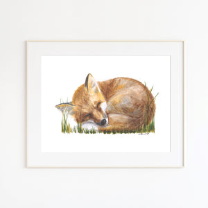 Baby Fox Watercolor Print