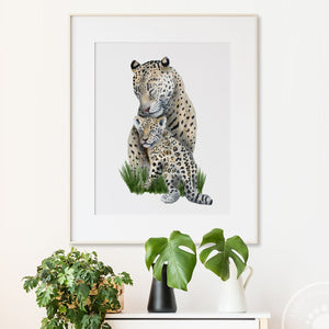 Mom and Baby Jaguar Wall Art