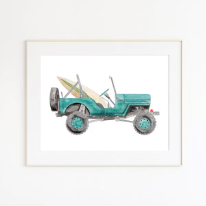 Turquoise Jeep Beach Decor