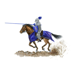 Galloping Horse with Knight Fairytale Art