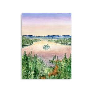 Lake Tahoe Sunrise Watercolor