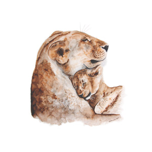 Lioness and Cub Nursery Print