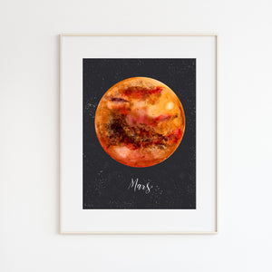 Planet Mars Art Poster