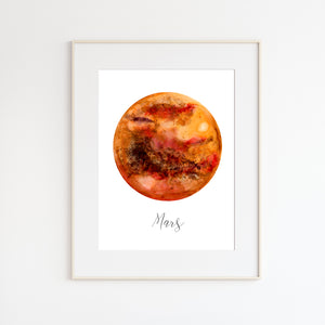 Mars Watercolor Print