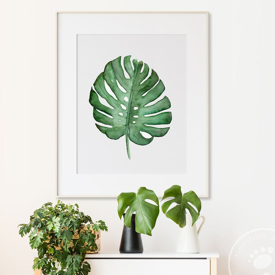 monstera plant print Tropical Botanical Wall Art | Monstera Leaf Print